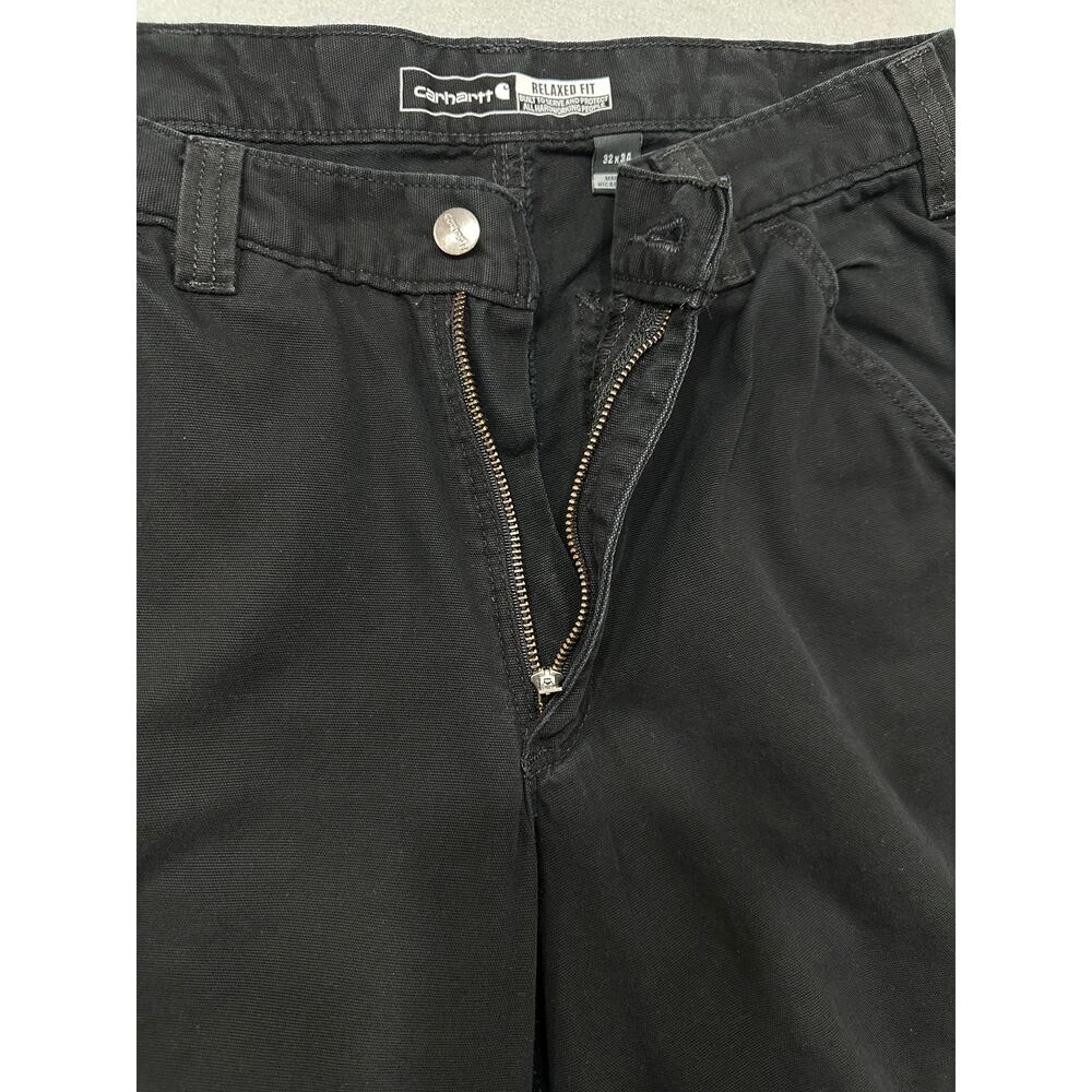 Carhartt Rugged Flex Relaxed Fit Canvas Work Pants Black 32x34 Workwear - Picture 4 of 15